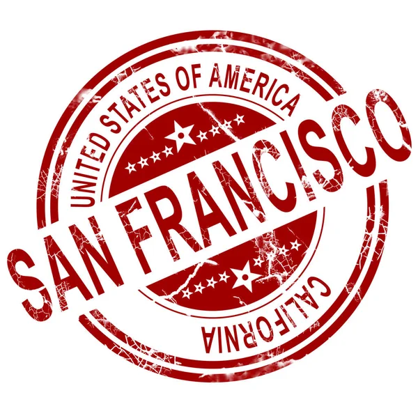 San Francisco med vit bakgrund — Stockfoto