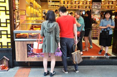 Macau geleneksel kuru et gıda ile durak
