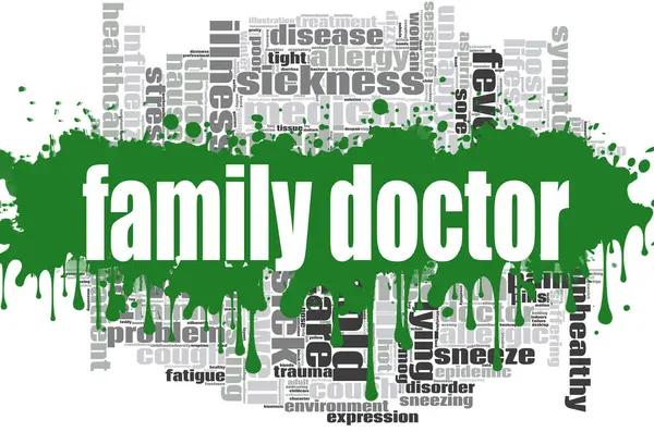 Облачный дизайн слов семейного врача — стоковое фото