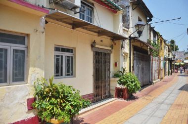 Güzel renkli geleneği evleri Coloane Köyü, Macau