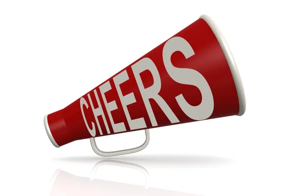 Red megaphone with cheer word — Stock Photo, Image