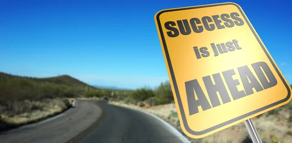 Success is just ahead road sign — Stock Photo, Image