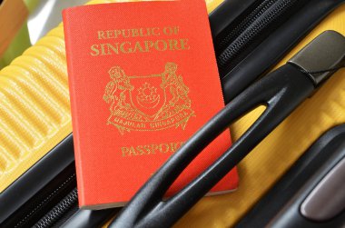 Sarı bir bavul pasaportla Singapur