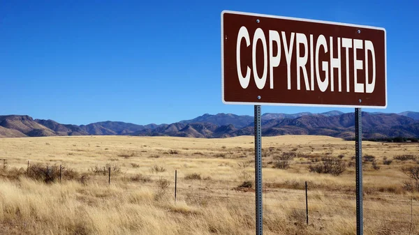 Copyrighted word on road sign — Stock Photo, Image