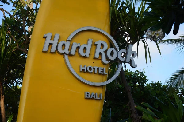 Bali Endonezya 'daki Hard Rock Oteli İşareti — Stok fotoğraf