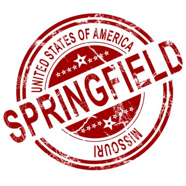Beyaz arkaplanlı Springfield Missouri damgası