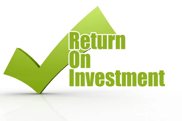 Return on Investment word with green checkmark — Stock Photo, Image