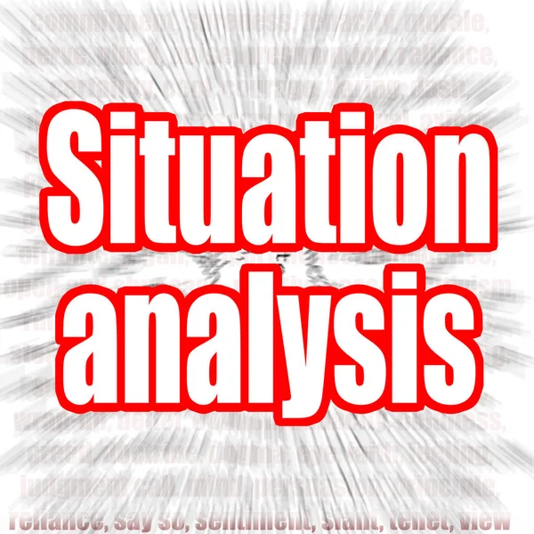 Situation analysis word with zoom in effect — Stock Photo, Image