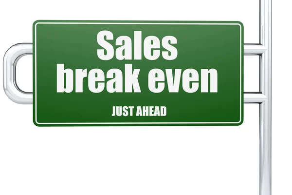 Försäljning bryta jämnt ord på grön vägskylt — Stockfoto