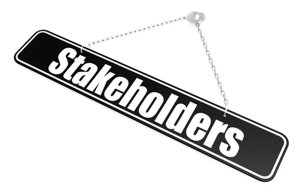 Stakeholders parola appendere sulla bandiera — Foto Stock