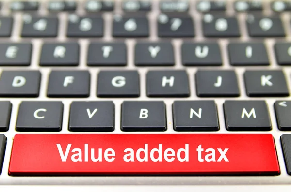 Mehrwertsteuer-Wort auf Computer-Leertaste — Stockfoto