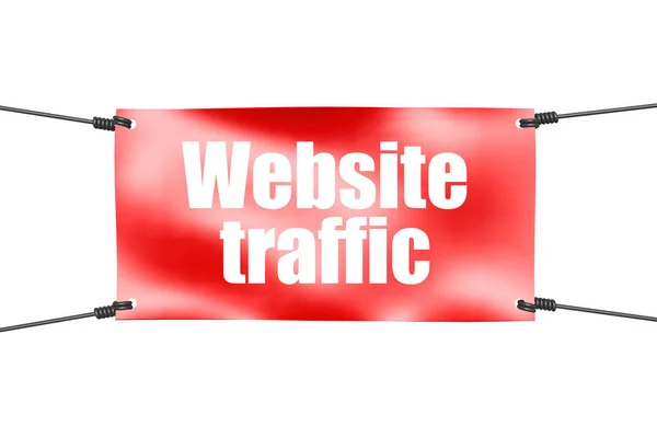 Palabra de tráfico web con banner rojo —  Fotos de Stock