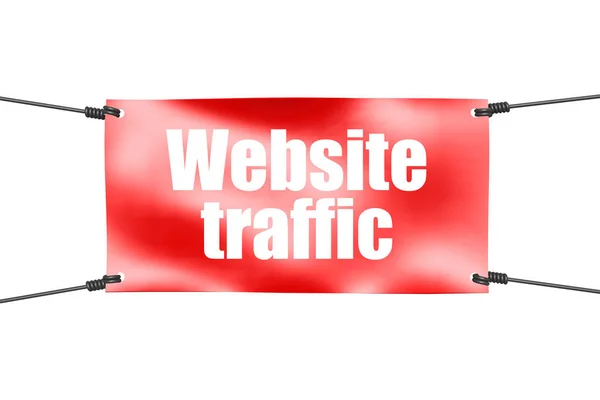 Parola di traffico del sito web con banner rosso — Foto Stock