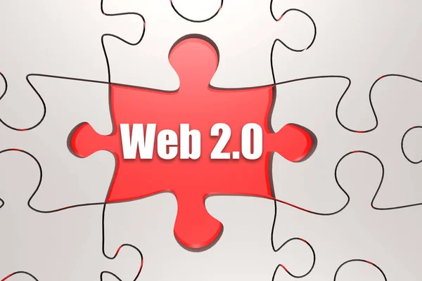 Web 2.0 mot sur puzzle — Photo