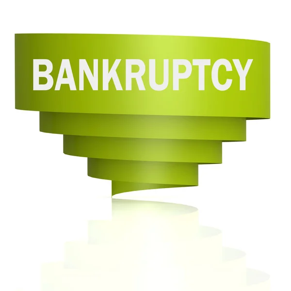 Bankruptcy word with curve banner — Stock Photo, Image