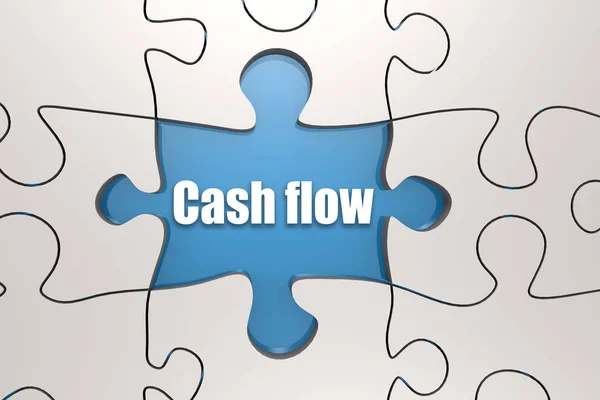 Cash flow word on jigsaw puzzle — Stock Photo, Image