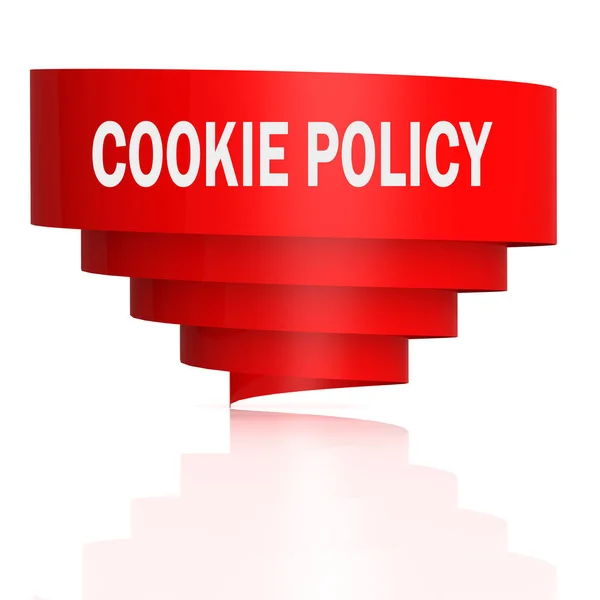 Cookie policy woord met curve banner — Stockfoto
