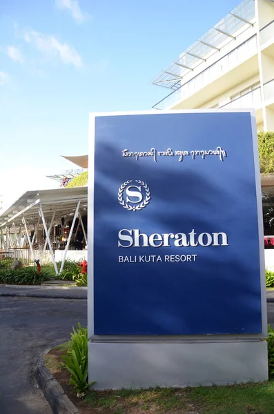 Logotipo Sheraton em seu hotel principal em Bali — Fotografia de Stock