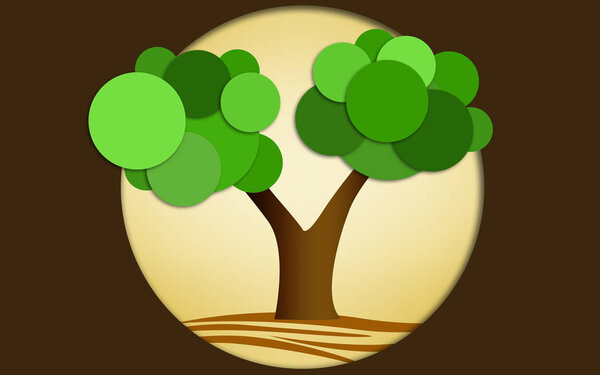 Go green forest tree concept