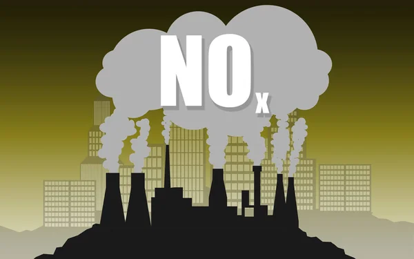 Conceito ambiental de óxidos de azoto ou de poluição atmosférica por NOx — Fotografia de Stock