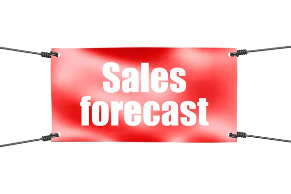 Sales forecast word with red banner — Stock Photo, Image