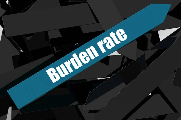 Burden rate word on the blue arrow — Stock Photo, Image