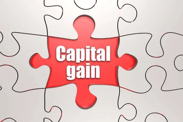 Palabra de ganancia de capital en rompecabezas —  Fotos de Stock