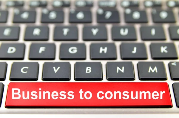 Business to consumer word on computer space bar — Stock Photo, Image