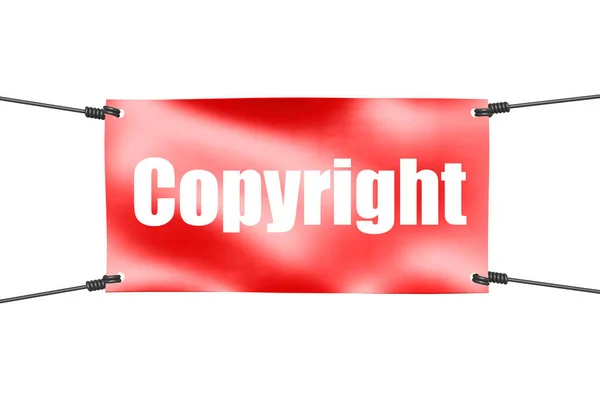 Copyright word with red banner — Stock Photo, Image