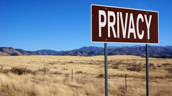 Prywatność brązowy znak drogowy — Zdjęcie stockowe