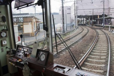 Ky 'daki Randen Kitano Hattı' nın eski tarz tramvayından görüntüle