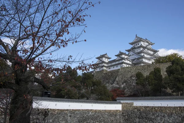 Hermoso castillo blanco de Himeji en la temporada de otoño en el prefecto de Hyogo —  Fotos de Stock