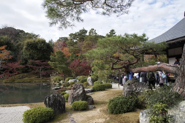 Belo jardim zen no templo Tenryuji em Arashiyama, Kyoto, Ja — Fotografia de Stock