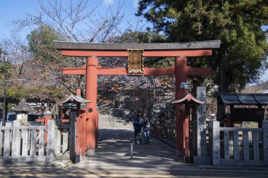 Japonya 'da Himuro Jinja' yı ziyaret eden turistler
