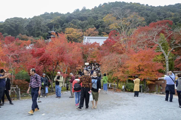 Pessoas visitam jardins Eikando Zenrinji em Kyoto, Japão — Fotografia de Stock