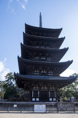 Japonya, Nara 'daki Kofukuji Tapınağı' nın Beş Katlı Pagoda 'sı