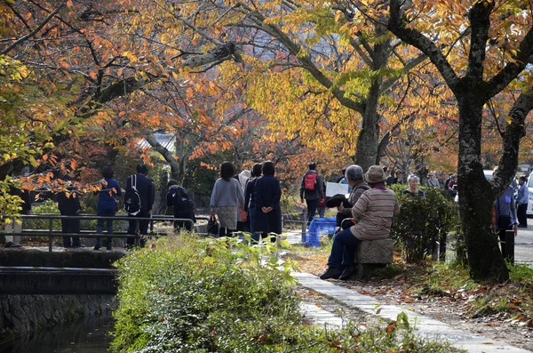 Caminho Filosofal com licença de outono em Kyoto — Fotografia de Stock