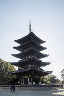 Japonya, Nara 'daki Kofukuji Tapınağı' nın Beş Katlı Pagoda 'sı