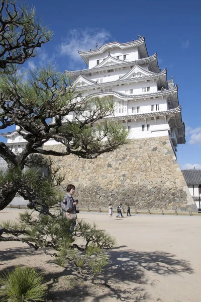 Tenshukaku del castillo de Himeji después de terminar las obras de reparación 2015 —  Fotos de Stock