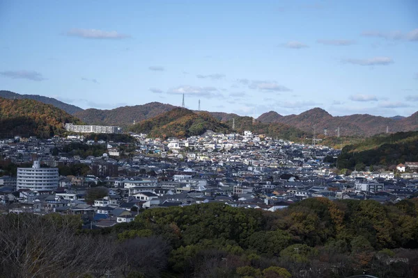 Vue aérienne de la résidence Himeji au centre-ville depuis le château Himeji en H — Photo