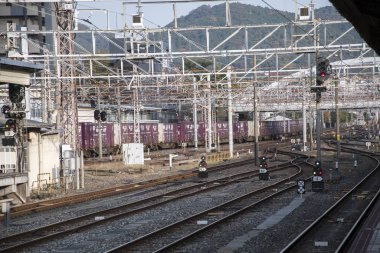 Kyoto, Japonya 'da gündüz vakti tren istasyonu