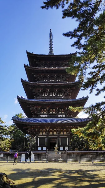 Pięciopiętrowa Pagoda Świątyni Kofukuji w Nara, Japonia — Zdjęcie stockowe