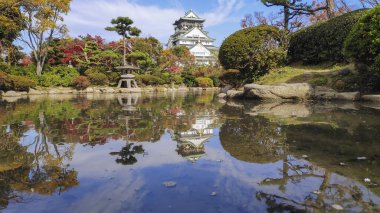 Osaka Kalesi Parkı 'nın manzarası