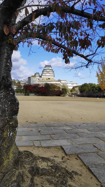 Hermoso castillo blanco de Himeji en la temporada de otoño en el prefecto de Hyogo —  Fotos de Stock