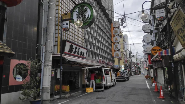 Tenang daerah Dotonbori di Osaka selama periode fajar — Stok Foto