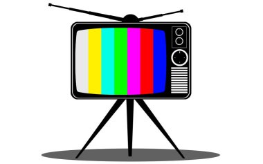 Retro TV beyaz arkaplanda izole edildi