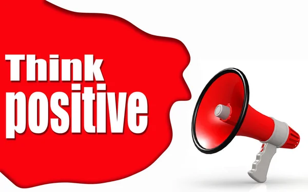Think Positive word with megaphone — Stock Photo, Image