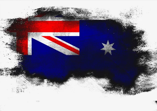 Australia flag painted with brush — Stock Photo, Image