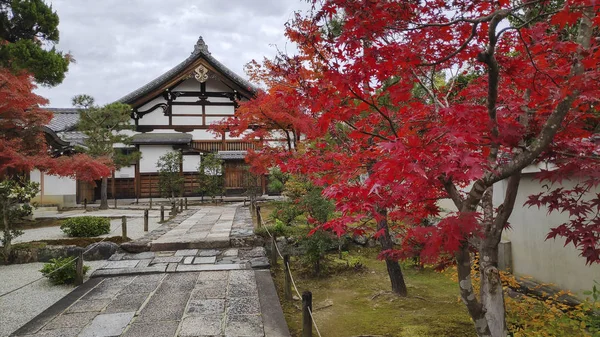 Templo Tenryuji durante la temporada de otoño en Arashiyama Kyoto Japón —  Fotos de Stock