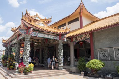 Asian Chinese temple architecture in Johor Bahru, Malaysia.